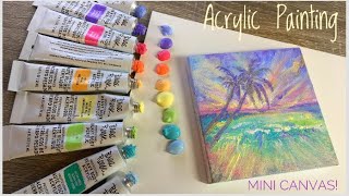 Mini Painting Tutorial In Acrylic | STEP BY STEP| Trying out some new paints & brushes!!