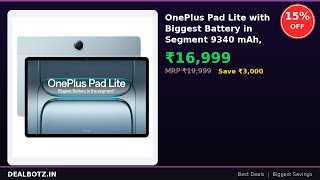 OnePlus Pad Lite with Biggest Battery in... सिर्फ Rs.16,999 में — 15% OFF | Amazon Deal Hindi