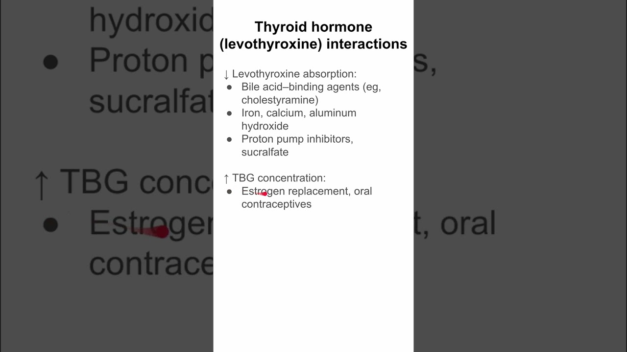 Thyroid hormone (levothyroxine) interactions - YouTube