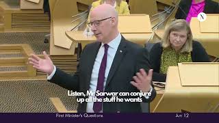 John Swinney hits back as Anas Sarwar raises 'SNP unrest' at FMQs