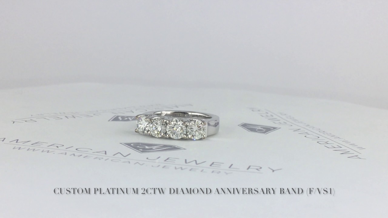 American Jewelry - Custom Platinum 2ctw Diamond Anniversary Band (F/VS1)