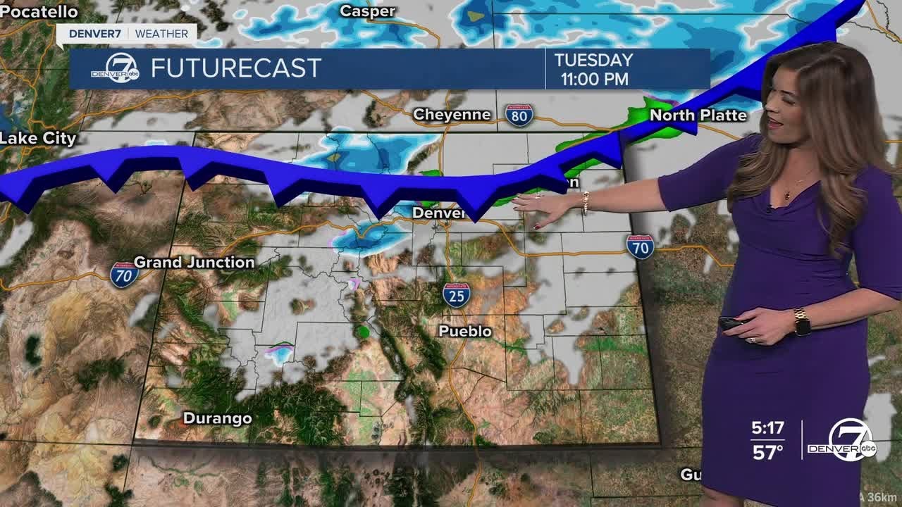Cold front ushers in mountain snow, Denver metro rain tonight - YouTube