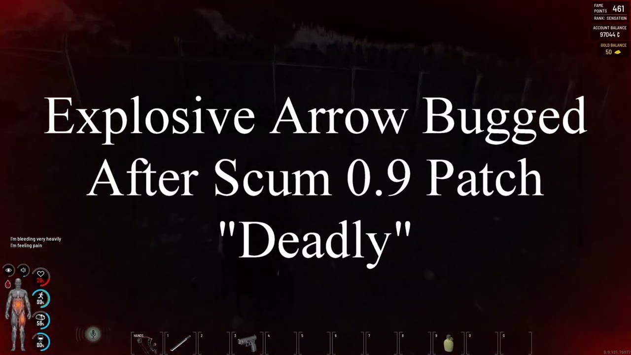 Scum 0.9 Bug "Explosive Arrow Bug"