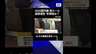 【ニュース】ANAが国内線新ルールに変更へ 「3つの運賃」どれがお得? 預かり荷物に個数制限 #shorts