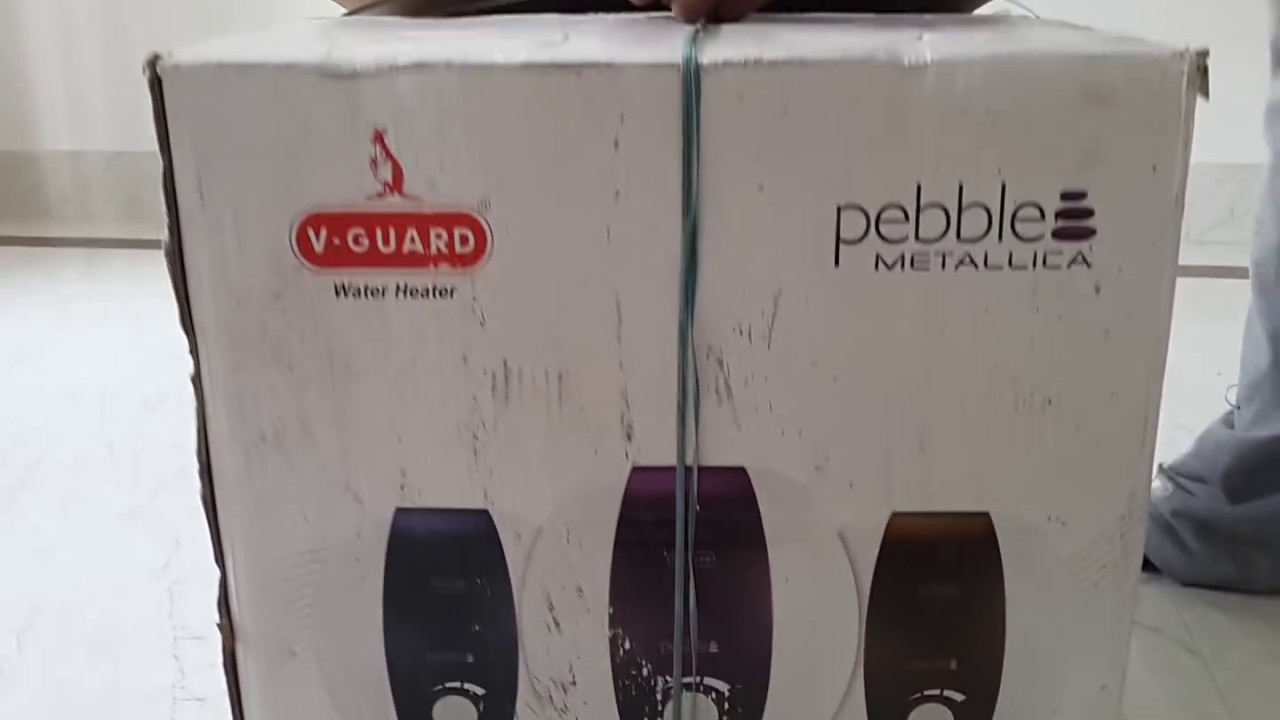 V Guard Pebble Water Heater / Geyser 5 star 10 Liters storage Unboxing -  YouTube