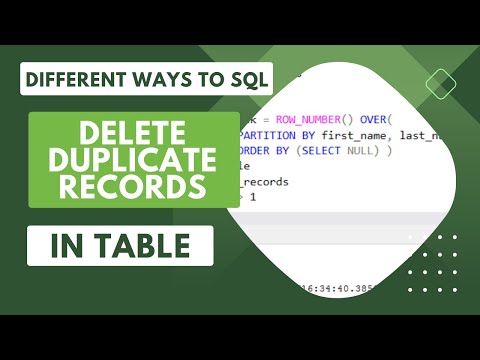 Oracle SQL interview question and answer. How to delete the duplicate data in the table?