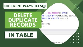 Oracle SQL interview question and answer. How to delete the duplicate data in the table