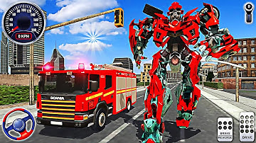 Firefighter Robot Rescue Hero 3D - Fire Truck Robot Transform Game | Android Gameplay