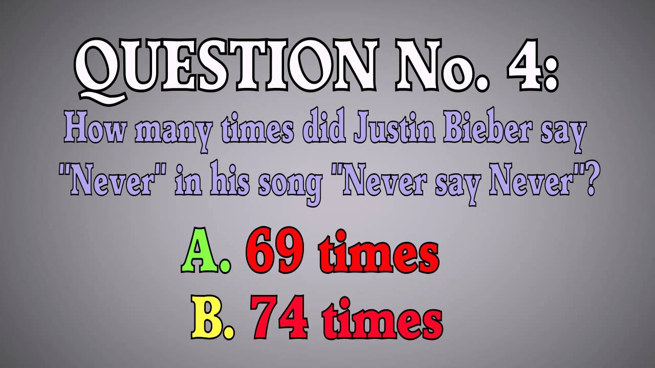 The Justin Bieber Quiz - Question 4 - YouTube