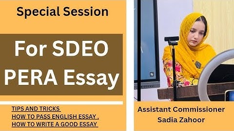 Essay Session for SDEO PERA by Assistant commissioner Sadia Zahoor | #sdeopera