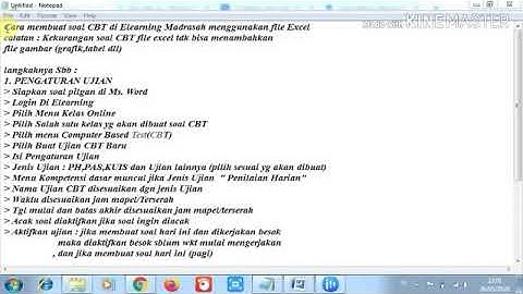Cara membuat soal CBT format Excel di Elearning Madrasah
