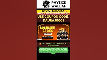 PW COUPON CODE FOR YAKEEN NEET 3.0 2026 BATCH | PW COUPON CODE FOR ARJUNA 3.0 NEET BATCH |#pw #neet​
