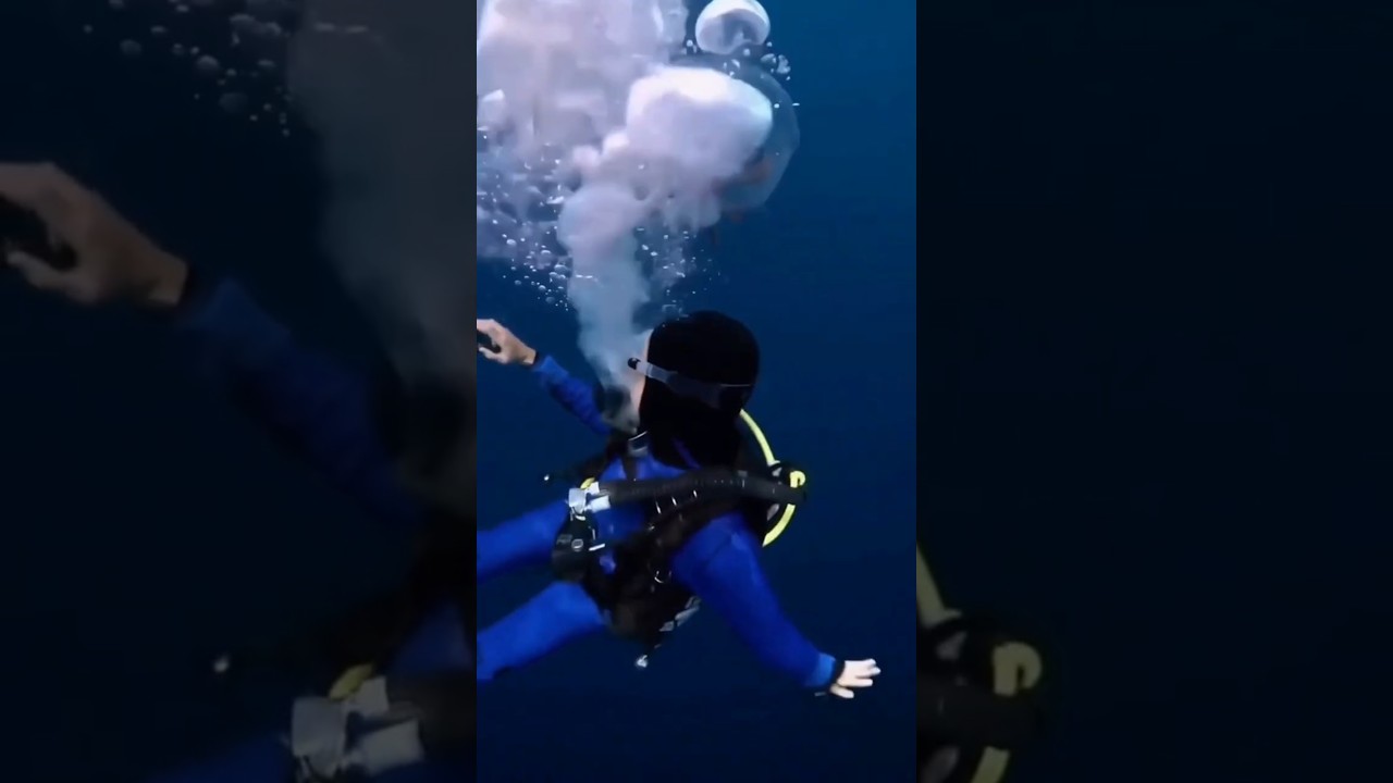 Predatory jellyfish with tentacles