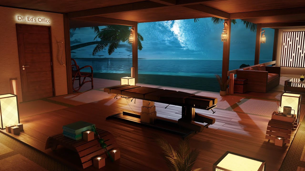 Cozy Beach Sounds | 3 Hour Nighttime Chiropractic Office Ambience