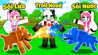 MỀU THỬ THÁCH 24H TROLL REDHOOD BẰNG CHÓ SÓI PHUN LỬA TRONG MINECRAFT*REDHOOD CÓ THÚ NUÔI LÀ CHÓ LỬA