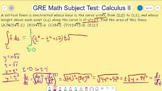 Cracking the GRE Math Subject Test - Calculus II #24 (Medium)