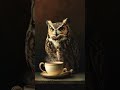 Cute owl tea break facts #Shorts, #CuteAnimals, #Animals, #OwlFacts, #OwlLovers, #asmr, #Spring2025