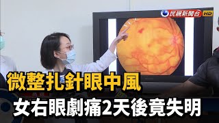 微整扎針眼中風 女右眼劇痛2天後竟失明-民視台語新聞