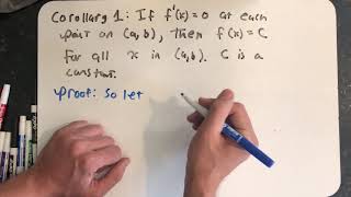 The first corollary to the Mean Value Theorem