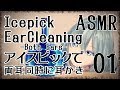 【ASMR】アイスピックで耳かき01-両耳同時-/ Icepick Ear Cleaning #01(Both ears)【No Talking】