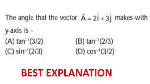 The angle that the vector A 2i+3j  makes with y-axis is - (A) tan–1(3/2) (B) tan–1(2/3) (C) sin–1(2