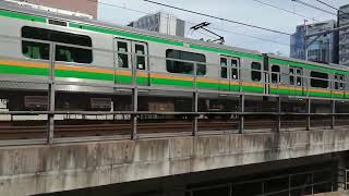 JR東日本E233系3000番台後期横コツE-05編成+後期横コツE-57編成上野東京ライン・東海道線普通熱海行き秋葉原駅通過
