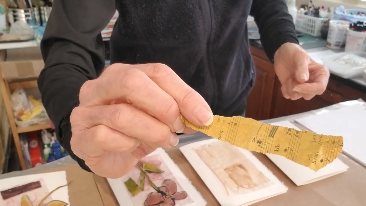 Card making with collage materials 