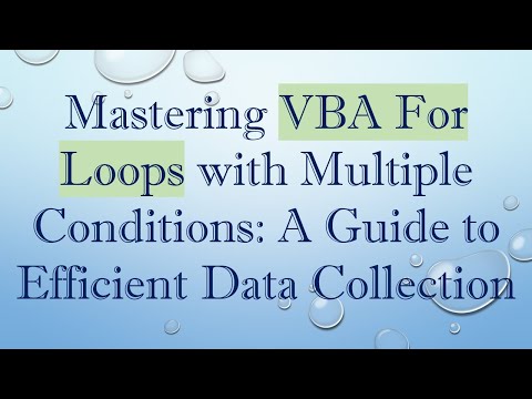 Mastering VBA For