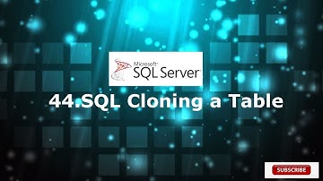 44.SQL Cloning a Table / Duplicate a Table / Backup a Table
