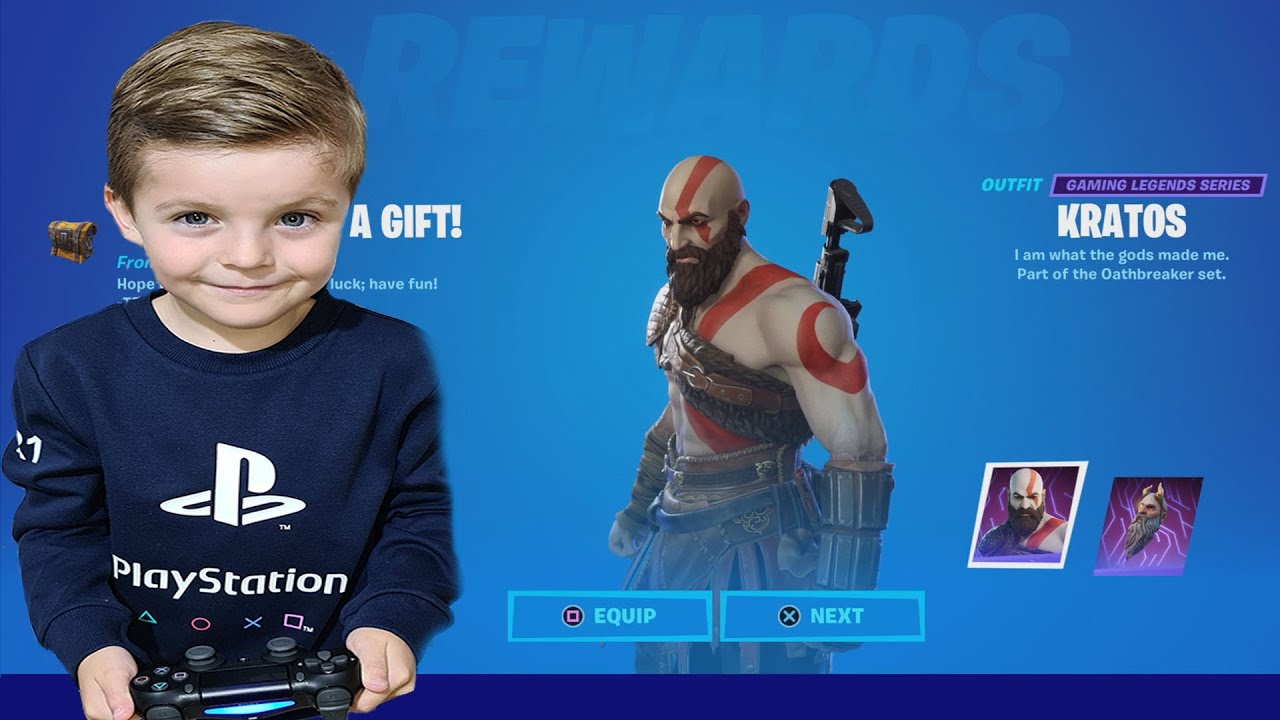 TRUMAnn Giving His 7 Year Old Kid NEW KRATOS Skin Bundle (NEW Fortnite
