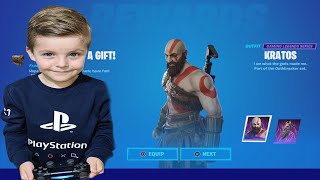 TRUMAnn Giving His 7 Year Old Kid NEW KRATOS Skin Bundle (NEW Fortnite item Shop Skin Bundle) Kratos