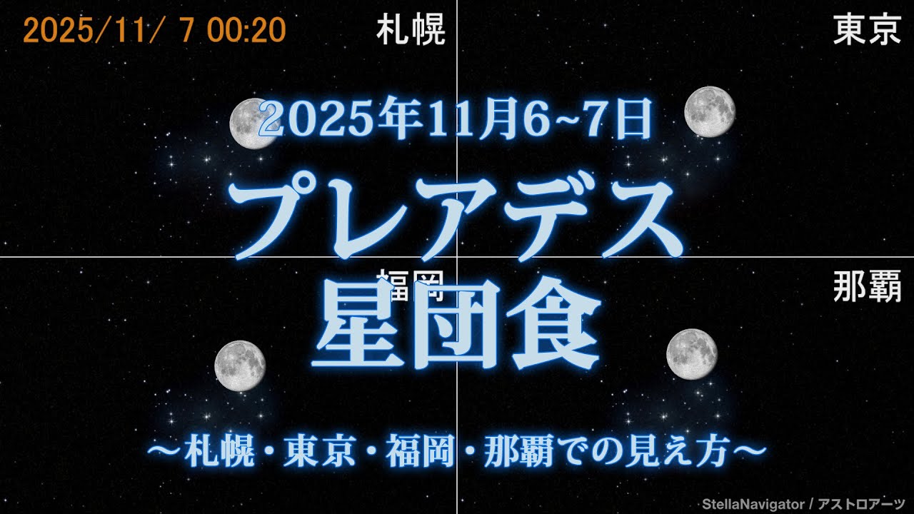 2025年11月6日 プレアデス星団食 - アストロアーツ