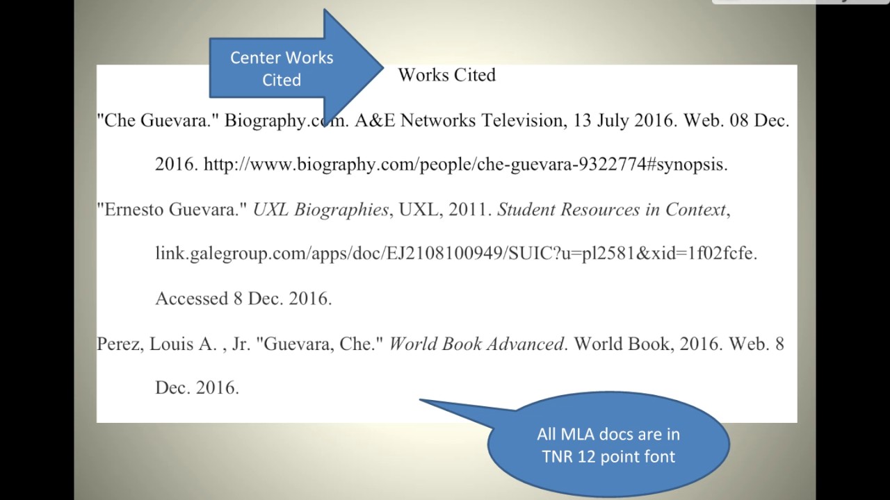 MLA Works Cited Page: Basic Format // Purdue Writing Lab