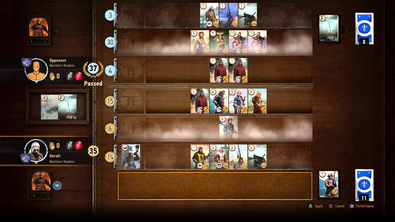 The Witcher 3 Wild Hunt Gwent Strategy 2/3 Vs. Bloody Baron x4