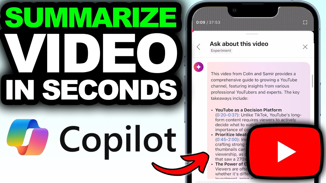How To Summarize YouTube Videos With Copilot 2025 (ONLY WAY) - YouTube