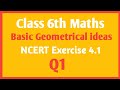 Class 6th Maths chapter 4 Basic Geometrical ideas Ex 4.1 Q1