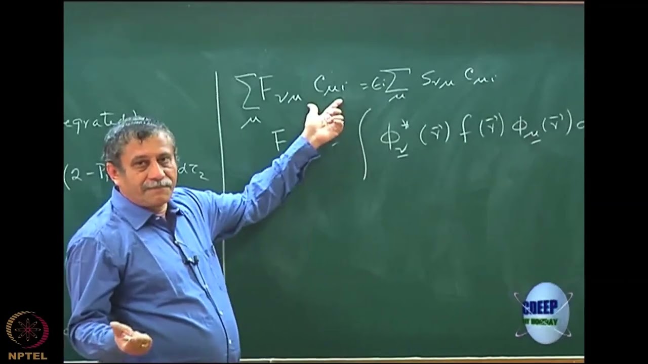 Week 4 : Lecture 28 : Hartree-Fock Rothaan Hall equation