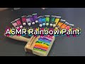 ASMR Rainbow Paint | Acrylic Brush Sweep on Black Surface