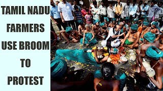 Tamil Nadu farmers hit themselves with brooms while protesting | Oneindia News screenshot 3