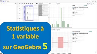 Tutoriel GeoGebra 5: Statistiques à 1 variable