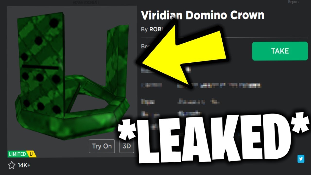 New Roblox Viridian Domino Crown Roblox Leaks Youtube