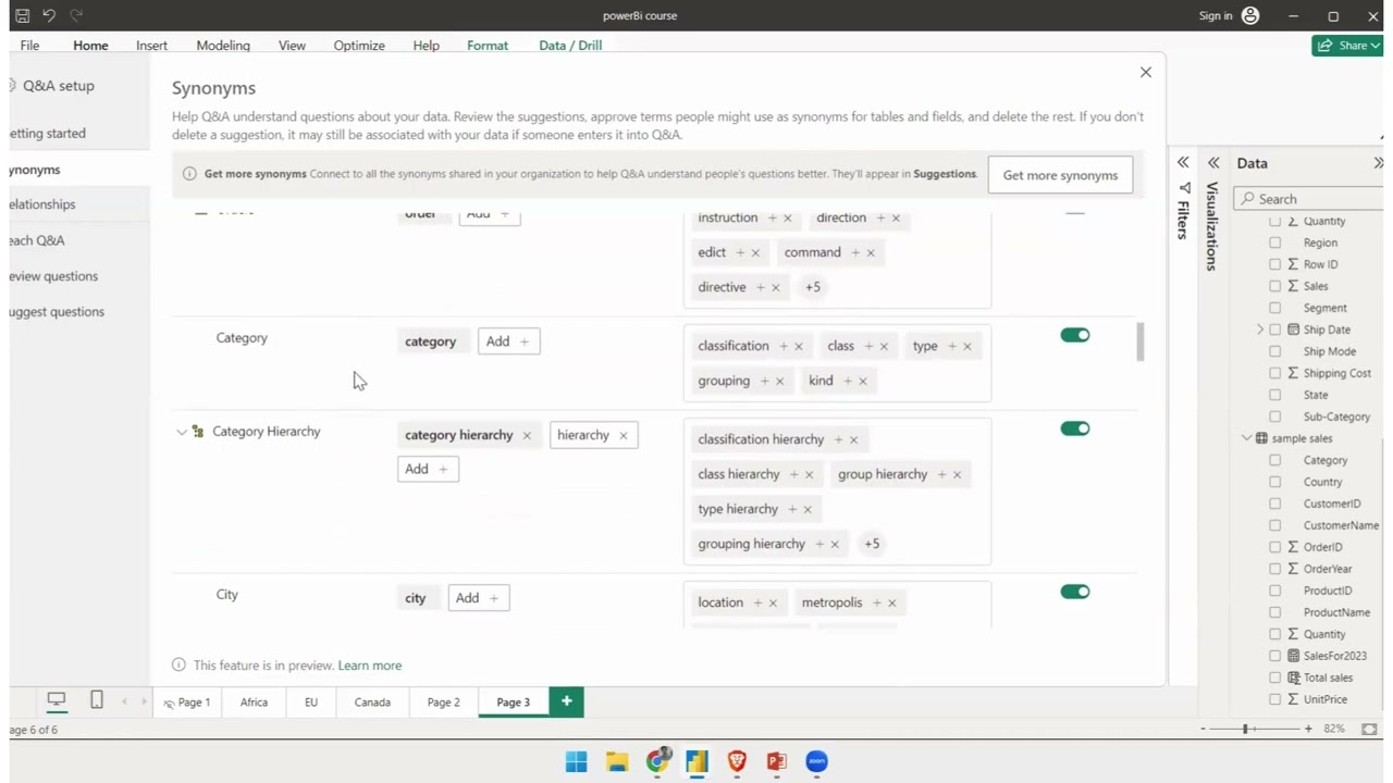 5.35 Power Bi Q&A Natural Language Query Visual