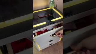 Smart multi-functional bedside table, combining charging, lighting, and storage, #smartbedsidetable