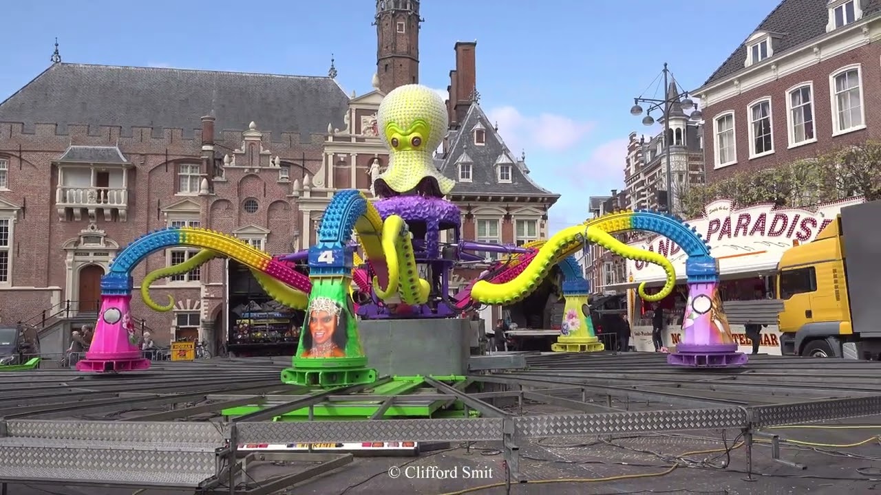 Kermis Haarlem 2025 Transport en opbouw Grote Markt Deel 2
