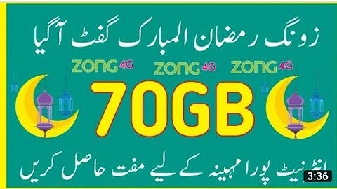 Zong 70GB Free Internet Lockdown Code 2020 | Tech Yasir