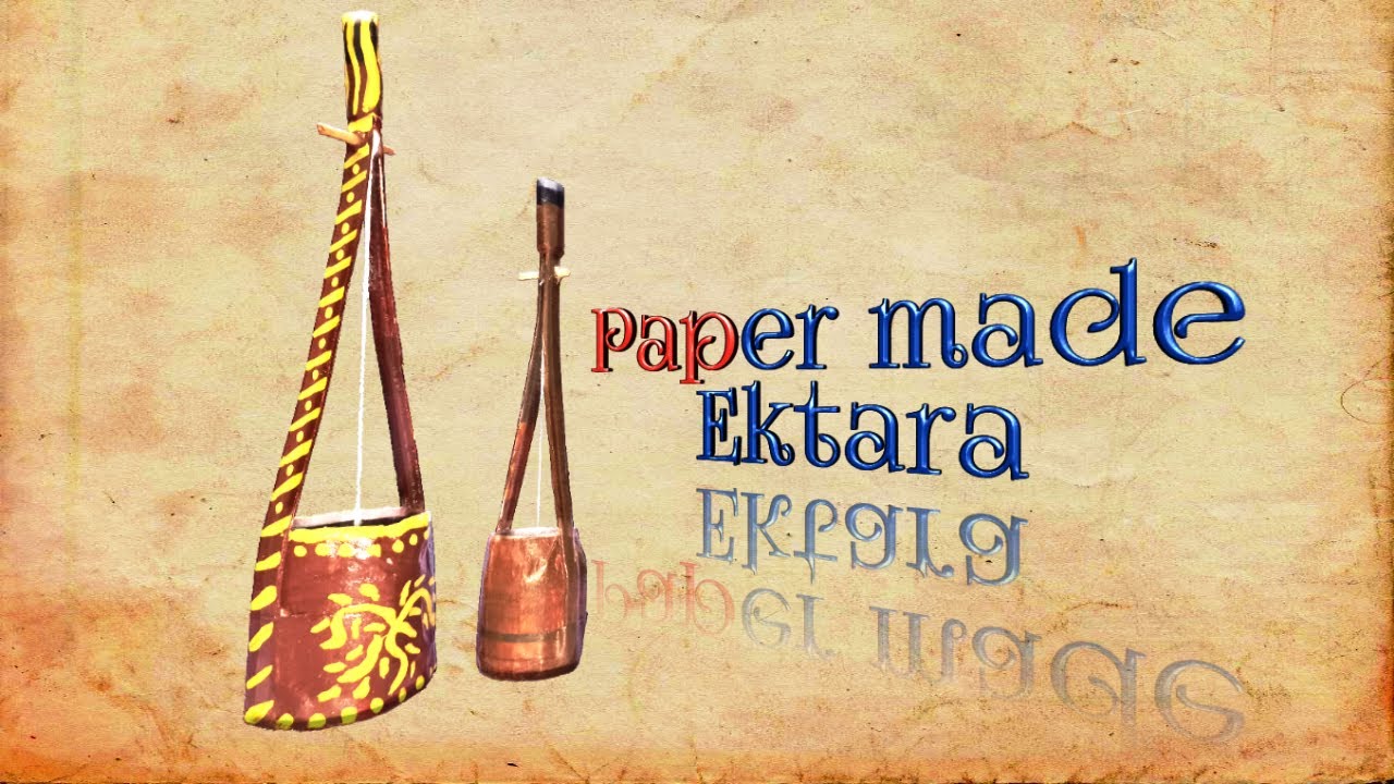 DIY Newspaper Craft IdeaPaper made music instrument ektaraHow to