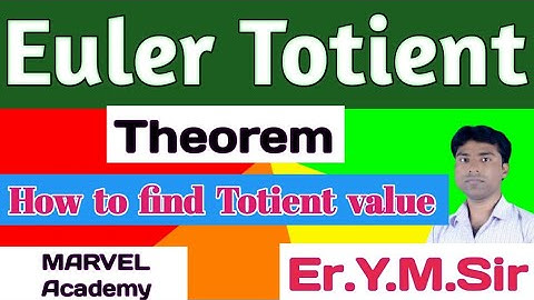 How to find Totient value (Totient Function) Er.Y.M.Sir Marvel Academy Prayagraj#[Remainder] Part-5