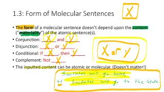 Symbolic Logic I: Form of Molecular Sentences