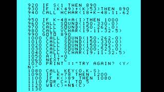 Ti99/4A Typed in Game from the Magazine :- Compute! 1983 (Teeth Quiz)