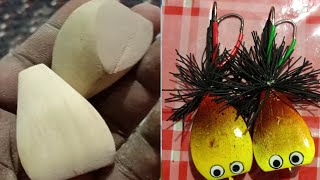 Making Of Wooden Handmade Triangle Jump Frog Lure.